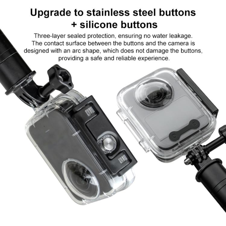Carcasa impermeable para DJI Osmo 360 de hasta 50 m de profundidad con tapa de silicona para la lente., For DJI Osmo 360