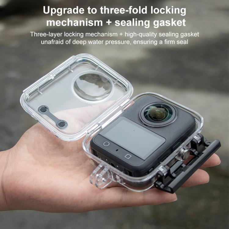 Carcasa impermeable para DJI Osmo 360 de hasta 50 m de profundidad con tapa de silicona para la lente., For DJI Osmo 360