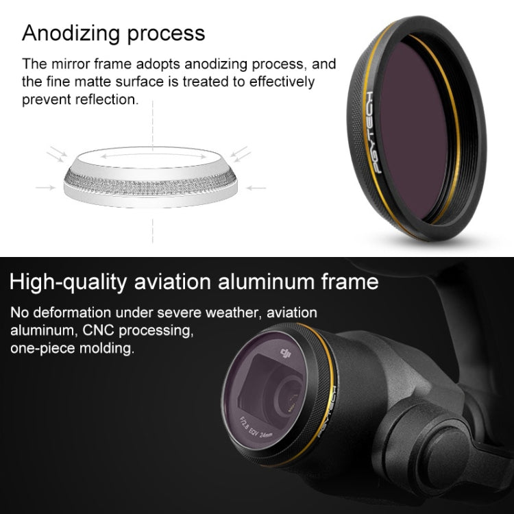 PGYTECH X4S-MRC CPL Filtro de lente de borde dorado para DJI Inspire 2 / X4S Gimbal Cámara Drone Accesorios, CPL