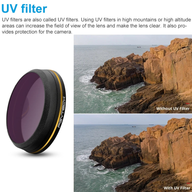PGYTECH X4S-MRC Filtro de lente UV de borde dorado para DJI Inspire 2 / X4S Gimbal Cámara Drone Accesorios, UV