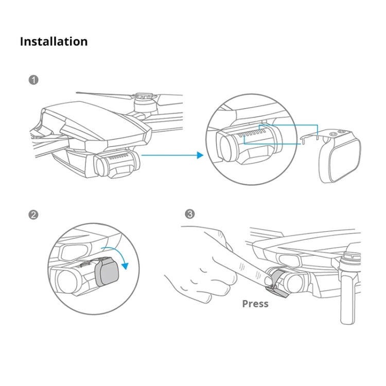 4 PCS PGYTECH P-12A-019 ND8 / 16 / 32 / 64 Juego de filtros de lente de atenuación para DJI Mavic Mini Drone Accesorios, ND8 / 16 / 32 / 64 Dimming Lens