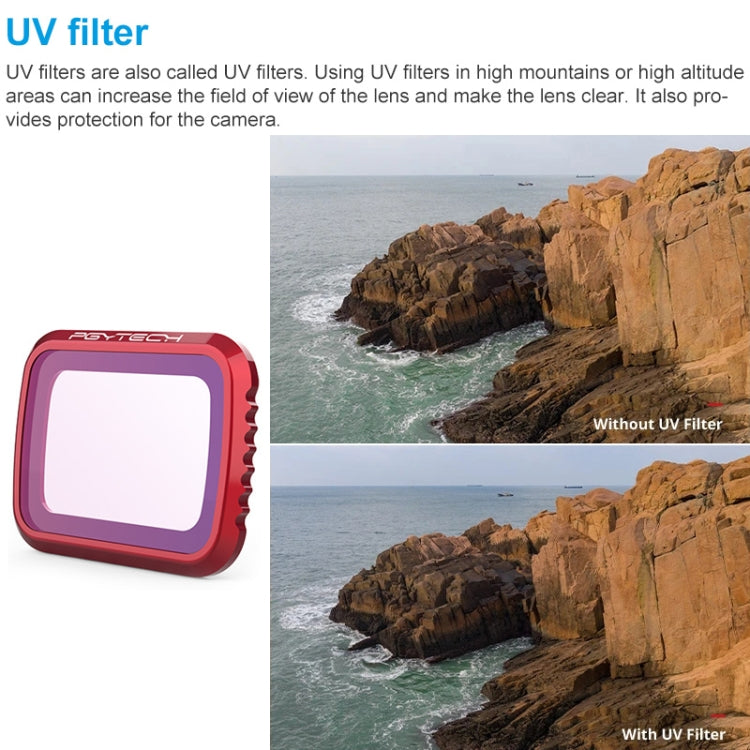 PGYTECH P-16A-032 Filtro de lente UV para accesorios de drones DJI Mavic Air 2, UV Lens