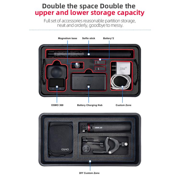 Maleta de almacenamiento impermeable de doble capa de EVA y ABS para DJI Osmo 360 STARTRC, For DJI Osmo 360