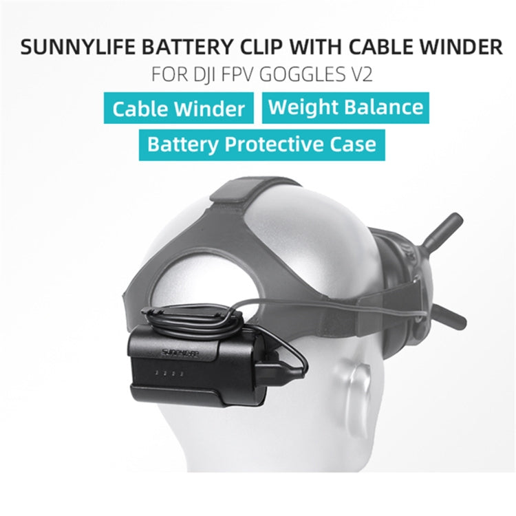 Sunnylife-Soporte de Clip para batería, gestión de cables, funda protectora para gafas DJI FPV V2, Sunnylife Battery Bracket