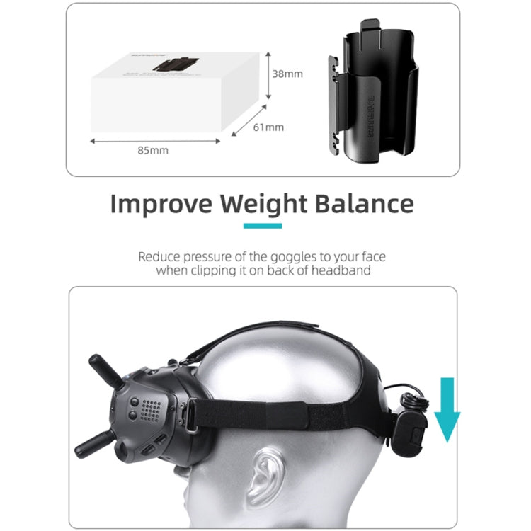 Sunnylife-Soporte de Clip para batería, gestión de cables, funda protectora para gafas DJI FPV V2, Sunnylife Battery Bracket