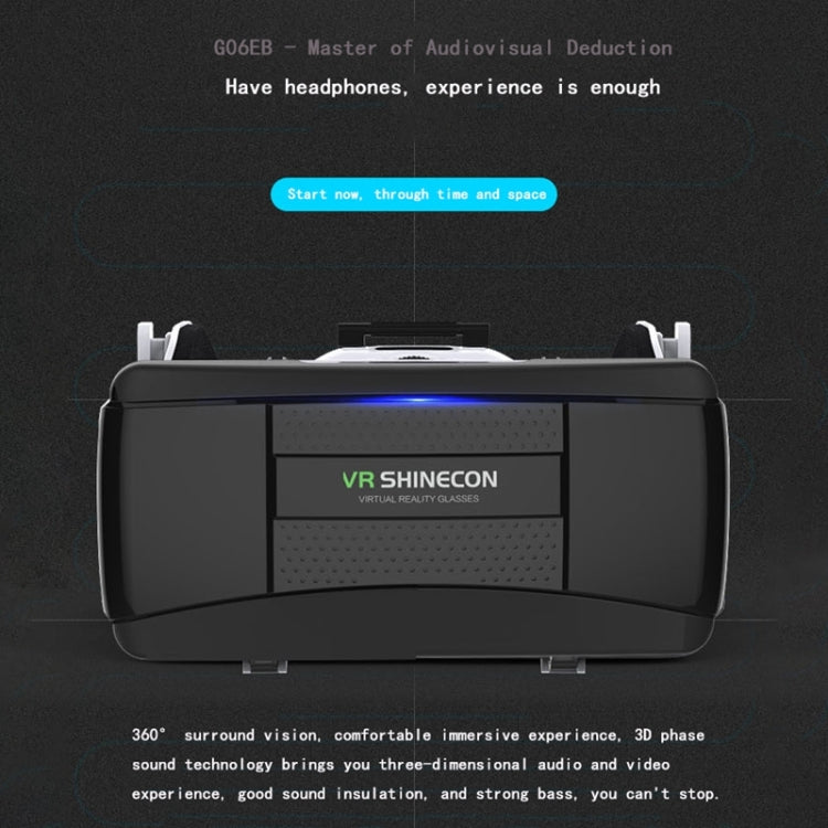 Gafas de vídeo 3D de realidad virtual VR SHINECON G06EB adecuadas para teléfonos inteligentes de 4,7 a 6,1 pulgadas con auriculares HiFi, G06EB