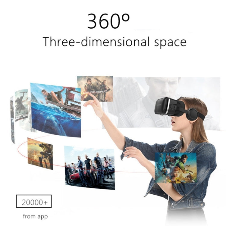Gafas de vídeo 3D de realidad virtual VR SHINECON G04E adecuadas para teléfonos inteligentes de 3,5 a 6,0 pulgadas con auriculares HiFi