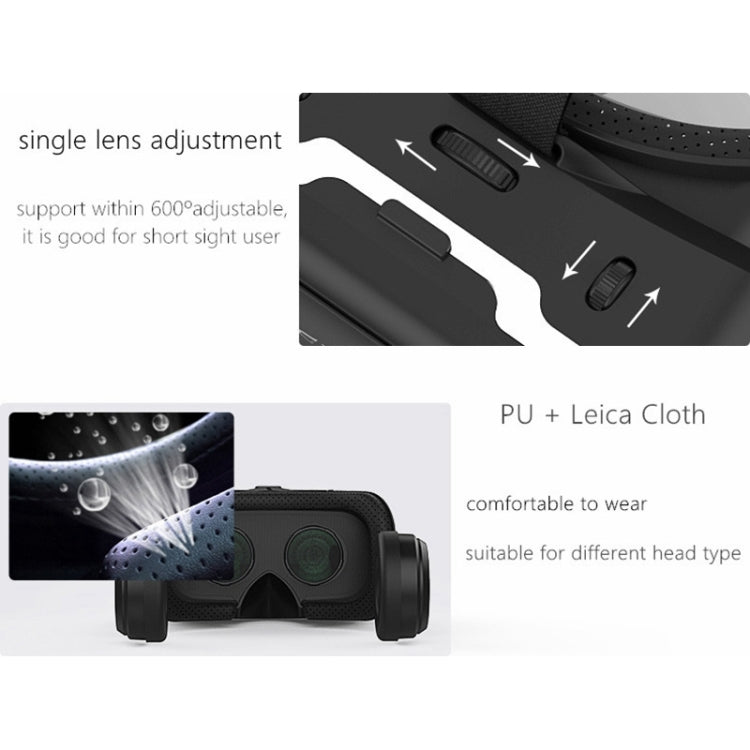 Gafas de vídeo 3D de realidad virtual VR SHINECON G04E adecuadas para teléfonos inteligentes de 3,5 a 6,0 pulgadas con auriculares HiFi