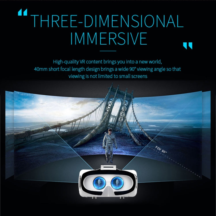 Gafas de vídeo 3D de realidad virtual VR SHINECON G06E adecuadas para teléfonos inteligentes de 4,7 a 6,1 pulgadas con auriculares, G06E