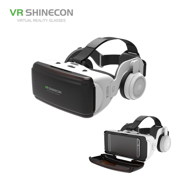 Gafas de vídeo 3D de realidad virtual VR SHINECON G06E adecuadas para teléfonos inteligentes de 4,7 a 6,1 pulgadas con auriculares, G06E