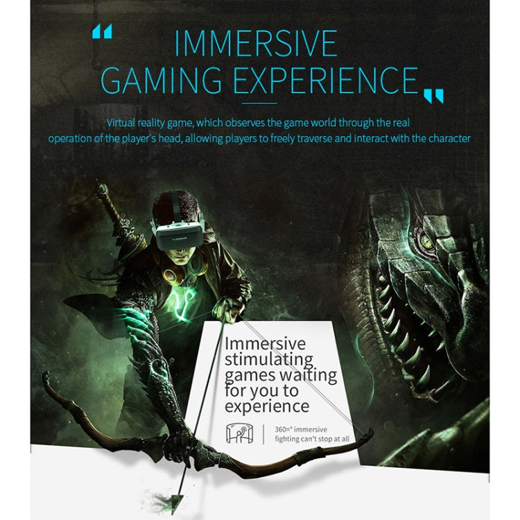 Gafas de vídeo 3D de realidad virtual VR SHINECON G06E adecuadas para teléfonos inteligentes de 4,7 a 6,1 pulgadas con auriculares, G06E