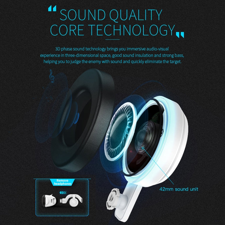 Gafas de vídeo 3D de realidad virtual VR SHINECON G06E adecuadas para teléfonos inteligentes de 4,7 a 6,1 pulgadas con auriculares, G06E
