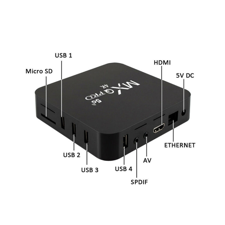MXQ 4K Full HD Media Player RK3229 Quad Core KODI Android 9.0 TV Box con control remoto, RAM: 1GB, ROM: 8GB, Soporte HDMI, WiFi, Miracast, DLNA