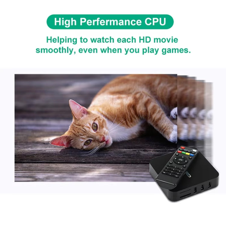 MXQ 4K Full HD Media Player RK3229 Quad Core KODI Android 9.0 TV Box con control remoto, RAM: 1GB, ROM: 8GB, Soporte HDMI, WiFi, Miracast, DLNA