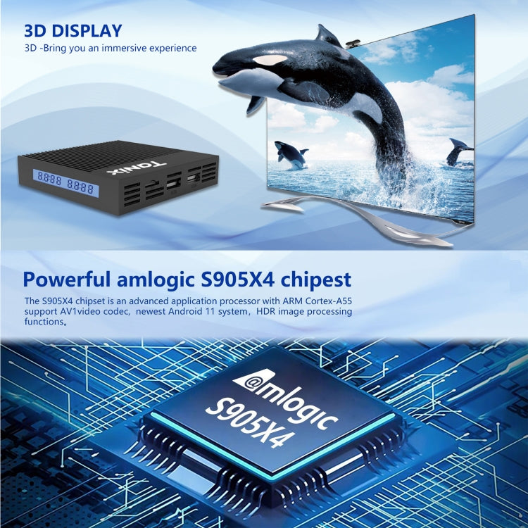 Tanix X4 Android 11 Smart TV Box, Amlogic S905X4 Quad Core, 4GB+64GB, Wifi Dual, BT, 4GB+64GB