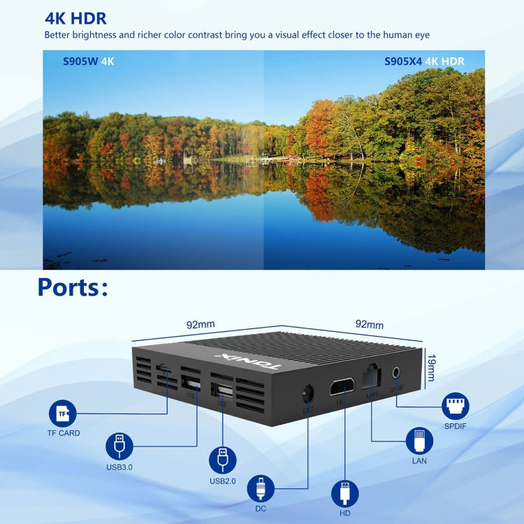 Tanix X4 Android 11 Smart TV Box, Amlogic S905X4 Quad Core, 4GB+64GB, Wifi Dual, BT, 4GB+64GB