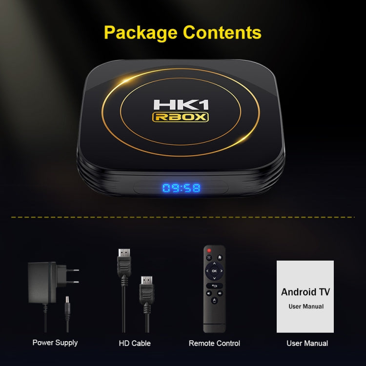 HK1 RBOX-H8S 4K Ultra HD Android 12.0 Smart TV Box con control remoto, Allwinner H618 Quad-Core, 4GB+32GB, 4GB+32GB