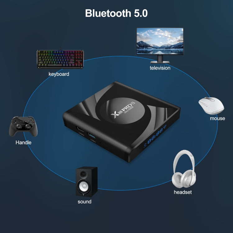 X88 Pro 13 Android 13.0 Smart TV Box con control remoto, RK3528 Quad-Core, 2GB+16GB, 2GB+16GB