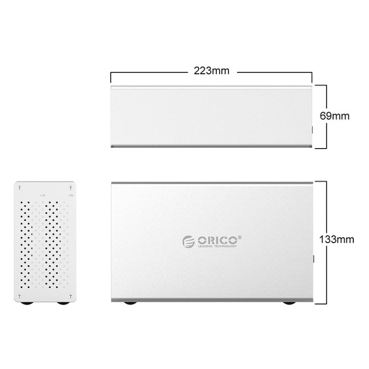 ORICO Honeycomb Series WS200RU3 SATA 3,5 pulgadas 20TB USB 3,0 carcasa de disco duro/SSD de aleación de aluminio de doble bahía con Raid, USB 3.0 Dual Bays with Raid