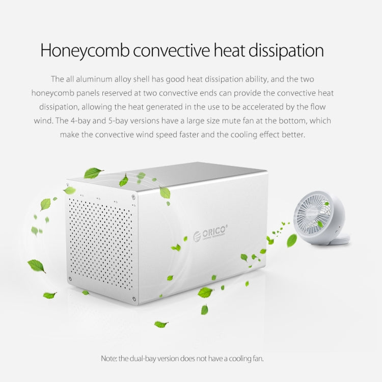 ORICO Honeycomb Series WS200RU3 SATA 3,5 pulgadas 20TB USB 3,0 carcasa de disco duro/SSD de aleación de aluminio de doble bahía con Raid, USB 3.0 Dual Bays with Raid