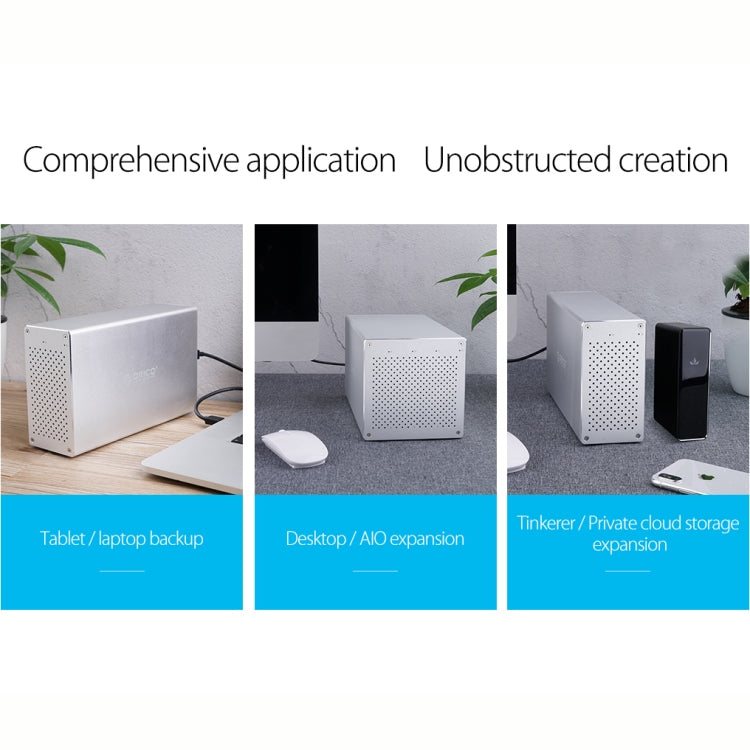 ORICO Honeycomb Series WS500RC3 SATA 3,5 pulgadas 50TB USB-C / Type-C 5 bahías Carcasa HDD / SSD de aleación de aluminio con Raid, USB-C / Type-C 5 Bays with Raid