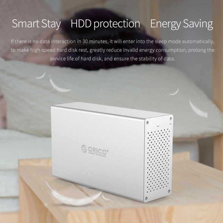 ORICO Honeycomb Series WS500U3 SATA 3,5 pulgadas 50TB USB 3.0 5 bahías Carcasa HDD/SSD de aleación de aluminio, USB 3.0 5 Bays