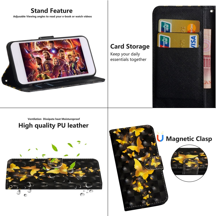 Patrón de pintura 3D Flip horizontal TPU + Funda de cuero PU con soporte y ranuras para tarjetas y billetera, For iPhone 8 Plus, For iPhone XS / X, For iPhone XS Max
