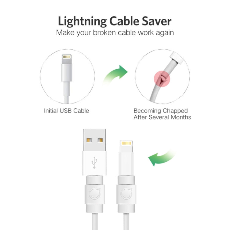 Protector de cable de datos antirrotura UGREEN LP127 de 6 piezas para todos los cables de datos originales de Apple