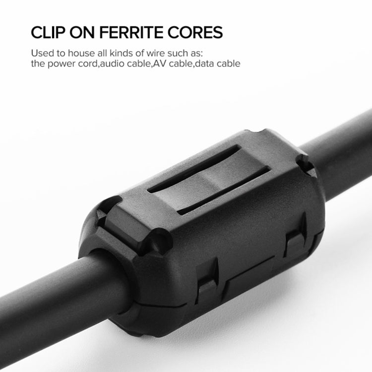 Anillo magnético antiinterferencias con filtro tipo broche desmontable UGREEN para cable de audio y video redondo, diámetro: 7,3 mm