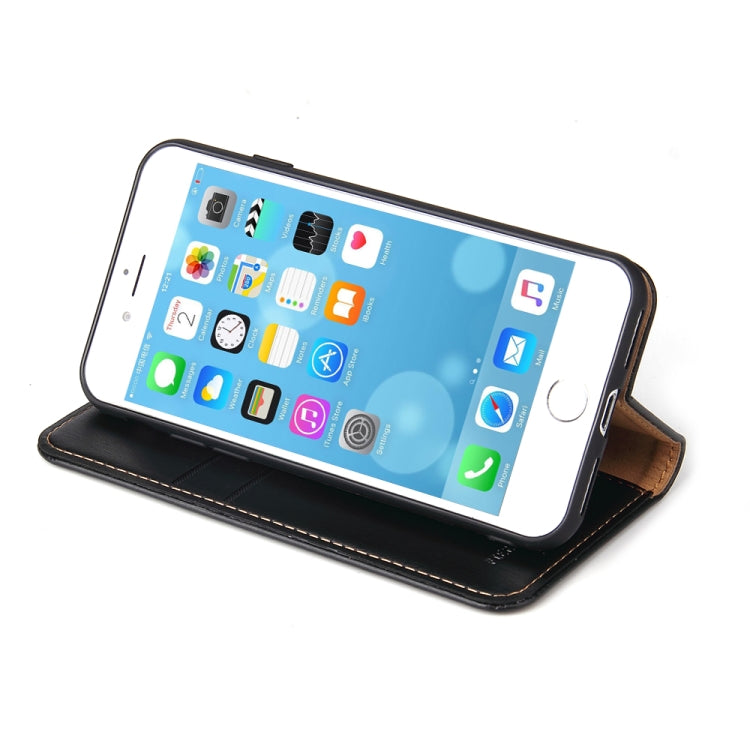 Fierre Shann PU Funda de cuero con tapa horizontal con textura de cuero genuino con soporte y ranuras para tarjetas y billetera para iPhone 8/7 / SE 2020, For iPhone 8 / 7 / SE 2022 / SE 2020