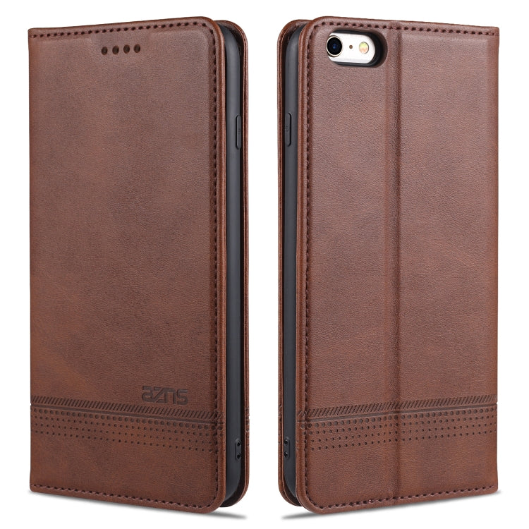 AZNS Estuche de cuero con tapa horizontal con textura de becerro magnético con ranuras para tarjetas y soporte y billetera, For iPhone 6, For iPhone 6 Plus, For iPhone 8 / 7, For iPhone 8 Plus/7 Plus, For iPhone XR, For iPhone XS Max