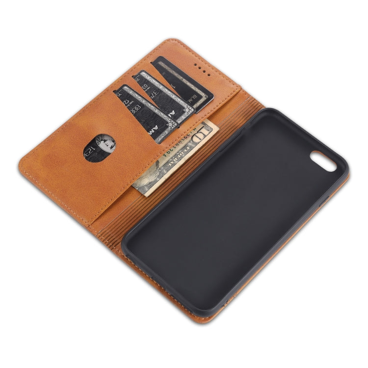 AZNS Estuche de cuero con tapa horizontal con textura de becerro magnético con ranuras para tarjetas y soporte y billetera, For iPhone 6, For iPhone 6 Plus, For iPhone 8 / 7, For iPhone 8 Plus/7 Plus, For iPhone XR, For iPhone XS Max