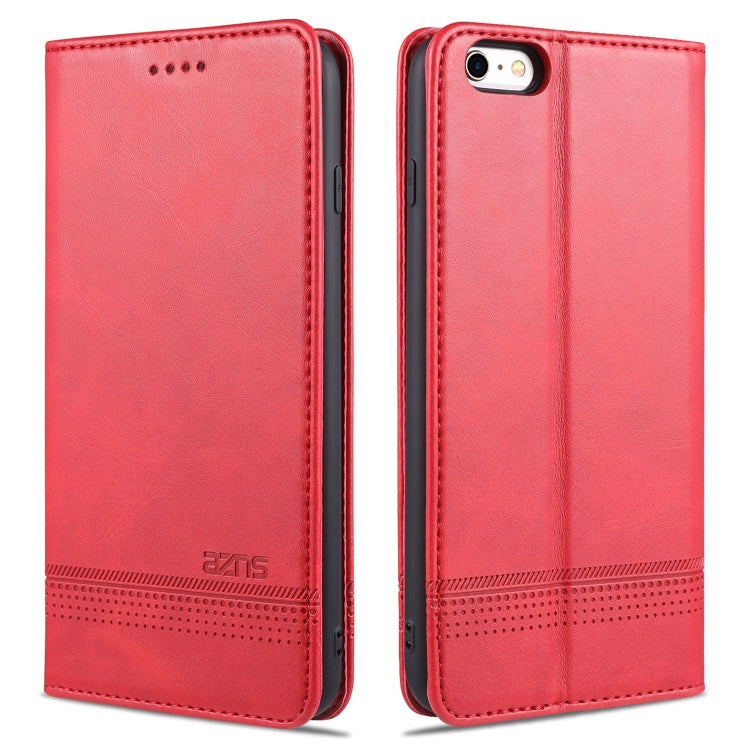 AZNS Estuche de cuero con tapa horizontal con textura de becerro magnético con ranuras para tarjetas y soporte y billetera, For iPhone 6, For iPhone 6 Plus, For iPhone 8 / 7, For iPhone 8 Plus/7 Plus, For iPhone XR, For iPhone XS Max