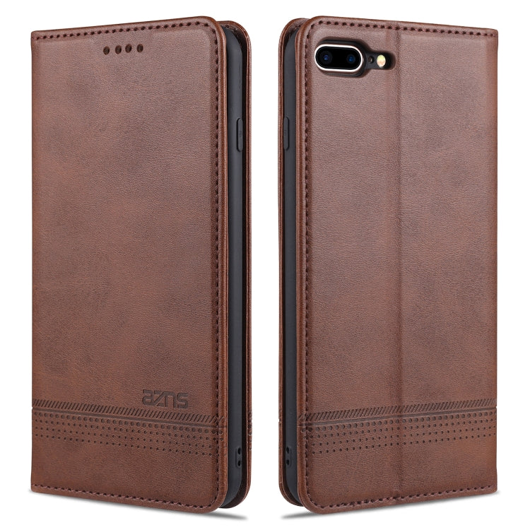 AZNS Estuche de cuero con tapa horizontal con textura de becerro magnético con ranuras para tarjetas y soporte y billetera, For iPhone 6, For iPhone 6 Plus, For iPhone 8 / 7, For iPhone 8 Plus/7 Plus, For iPhone XR, For iPhone XS Max