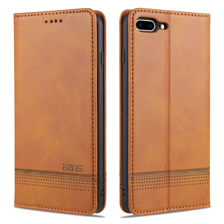AZNS Estuche de cuero con tapa horizontal con textura de becerro magnético con ranuras para tarjetas y soporte y billetera, For iPhone 6, For iPhone 6 Plus, For iPhone 8 / 7, For iPhone 8 Plus/7 Plus, For iPhone XR, For iPhone XS Max
