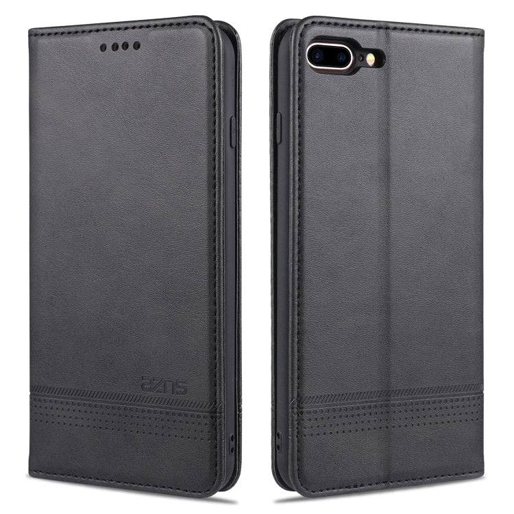 AZNS Estuche de cuero con tapa horizontal con textura de becerro magnético con ranuras para tarjetas y soporte y billetera, For iPhone 6, For iPhone 6 Plus, For iPhone 8 / 7, For iPhone 8 Plus/7 Plus, For iPhone XR, For iPhone XS Max