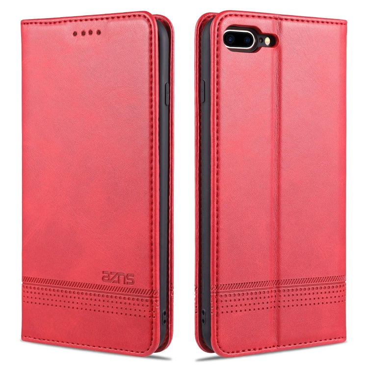 AZNS Estuche de cuero con tapa horizontal con textura de becerro magnético con ranuras para tarjetas y soporte y billetera, For iPhone 6, For iPhone 6 Plus, For iPhone 8 / 7, For iPhone 8 Plus/7 Plus, For iPhone XR, For iPhone XS Max