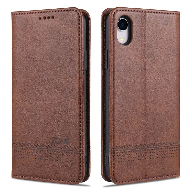 AZNS Estuche de cuero con tapa horizontal con textura de becerro magnético con ranuras para tarjetas y soporte y billetera, For iPhone 6, For iPhone 6 Plus, For iPhone 8 / 7, For iPhone 8 Plus/7 Plus, For iPhone XR, For iPhone XS Max