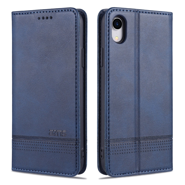 AZNS Estuche de cuero con tapa horizontal con textura de becerro magnético con ranuras para tarjetas y soporte y billetera, For iPhone 6, For iPhone 6 Plus, For iPhone 8 / 7, For iPhone 8 Plus/7 Plus, For iPhone XR, For iPhone XS Max