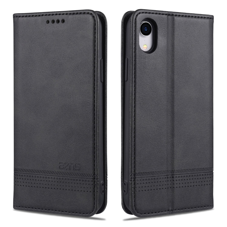 AZNS Estuche de cuero con tapa horizontal con textura de becerro magnético con ranuras para tarjetas y soporte y billetera, For iPhone 6, For iPhone 6 Plus, For iPhone 8 / 7, For iPhone 8 Plus/7 Plus, For iPhone XR, For iPhone XS Max