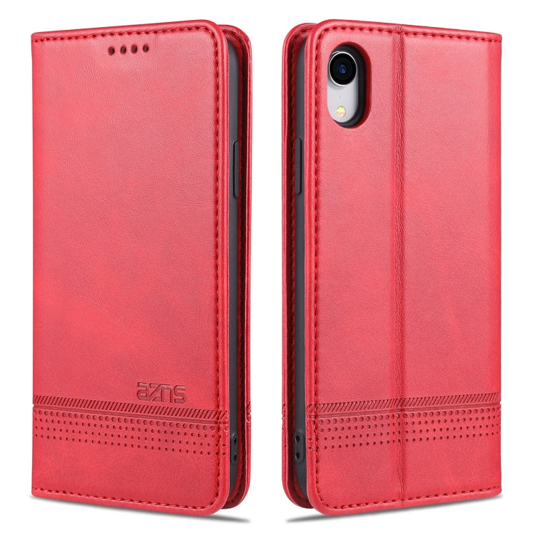 AZNS Estuche de cuero con tapa horizontal con textura de becerro magnético con ranuras para tarjetas y soporte y billetera, For iPhone 6, For iPhone 6 Plus, For iPhone 8 / 7, For iPhone 8 Plus/7 Plus, For iPhone XR, For iPhone XS Max