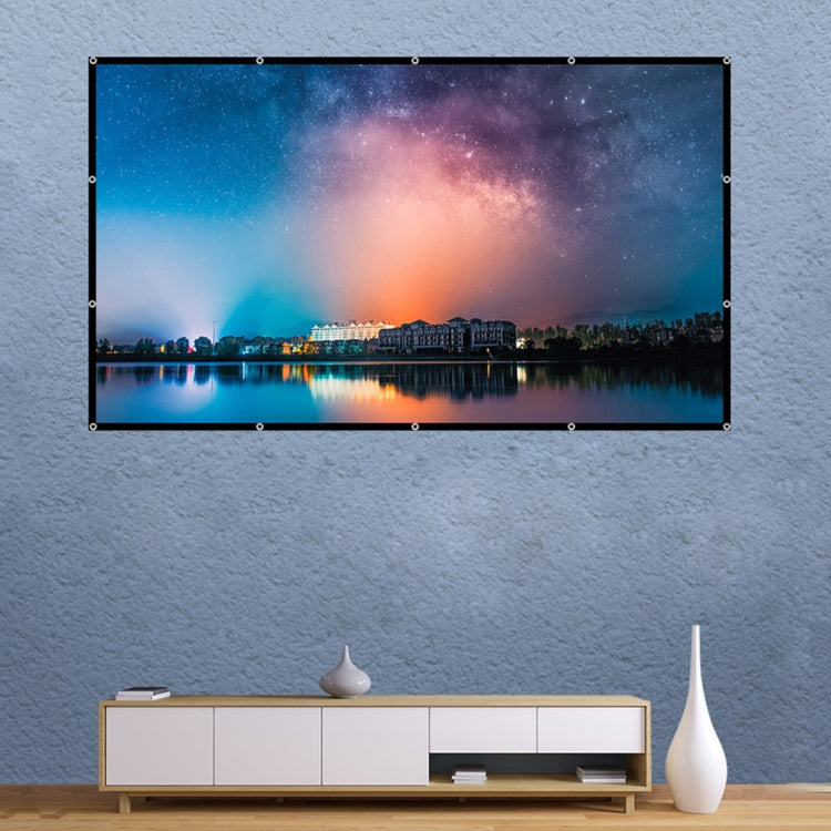 Cortina de película de proyector de poliéster de seda de leche plegable, 60 inch (16:9) Projection Area: 133 x 75cm, 60 inch (4:3) Projection Area: 120 x 90cm, 72 inch (16:9) Projection Area: 159 x 90cm, 72 inch (4:3) Projection Area: 146 x 110cm      ...