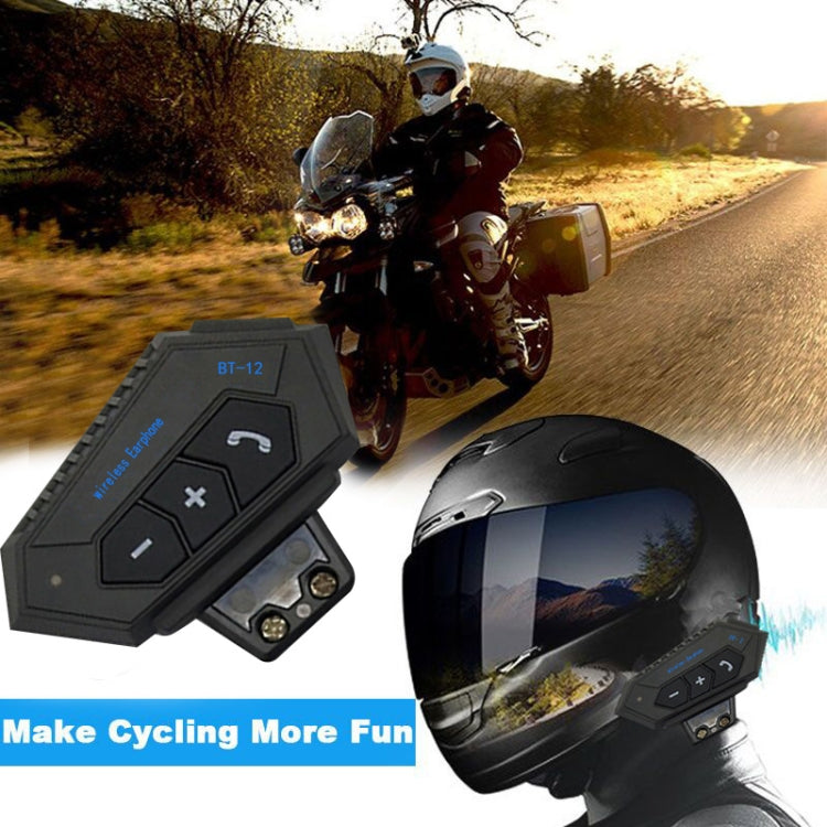 BT12 Casco de motocicleta Auriculares Bluetooth Intercomunicador de motocicleta Auriculares Bluetooth, BT12