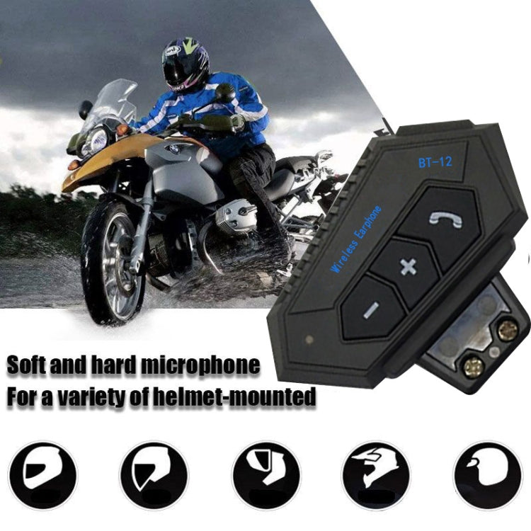 BT12 Casco de motocicleta Auriculares Bluetooth Intercomunicador de motocicleta Auriculares Bluetooth, BT12