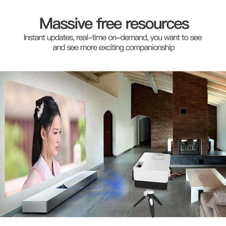 J15 1920 x 1080P HD Mini proyector LED para el hogar con soporte para trípode AV / HDMI x 1 / USB x1 / TF x 1, EU Plug, US Plug, UK Plug, AU Plug