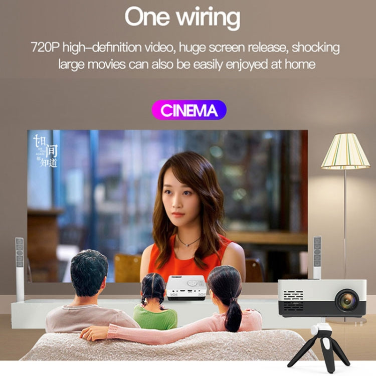 J15 1920 x 1080P HD Mini proyector LED para el hogar con soporte para trípode AV / HDMI x 1 / USB x1 / TF x 1, EU Plug, US Plug, UK Plug, AU Plug