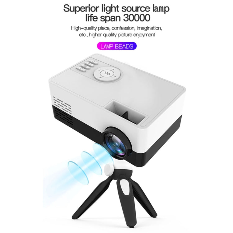 J15 1920 x 1080P HD Mini proyector LED para el hogar con soporte para trípode AV / HDMI x 1 / USB x1 / TF x 1, EU Plug, US Plug, UK Plug, AU Plug