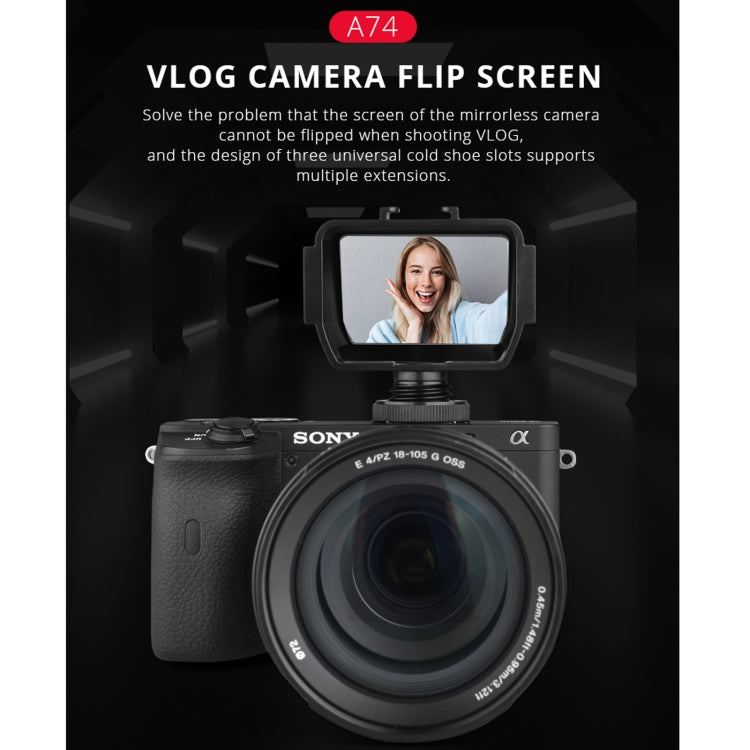 Pantalla abatible para cámara Vlog universal YELANGU A74