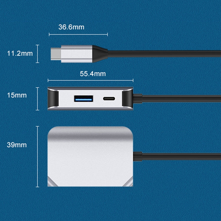 HW-6003 3 en 1 Tipo-C / USB-C a HDMI + PD + Convertidor de adaptador de estación de acoplamiento USB 3.0, HW-6003