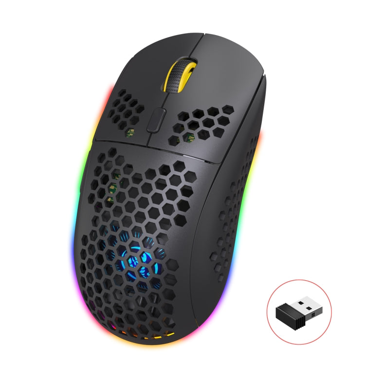 Ratón inalámbrico para juegos HXSJ T90 RGB Light de tres modos